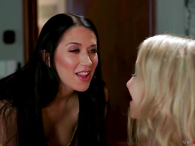 Brunette vs blonde lesbian sex with Alex Coal and Alix Lynx