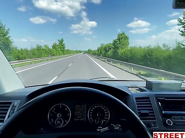 Naughty asian car sex POV style featuring May Thai