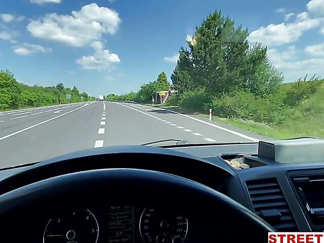 Naughty asian car sex POV style featuring May Thai