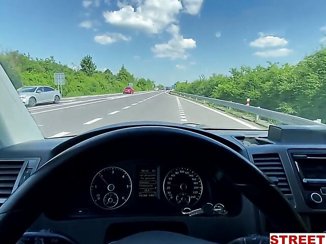 Naughty asian car sex POV style featuring May Thai