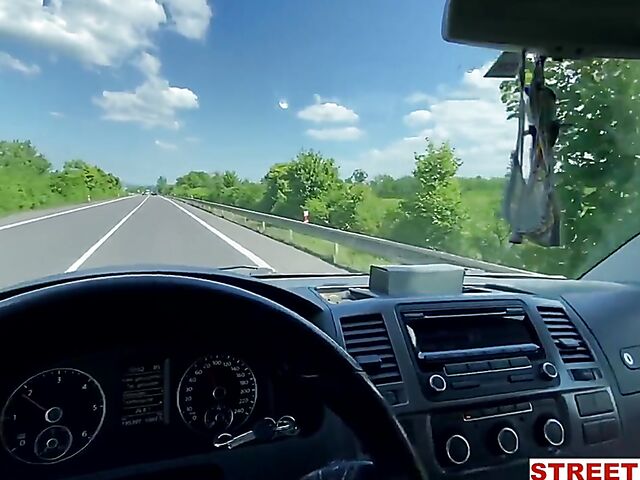 Naughty asian car sex POV style featuring May Thai