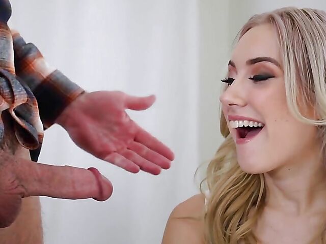 Skinny blonde girl with small boobs Jazmin Luv gets screwed by Charles Dera