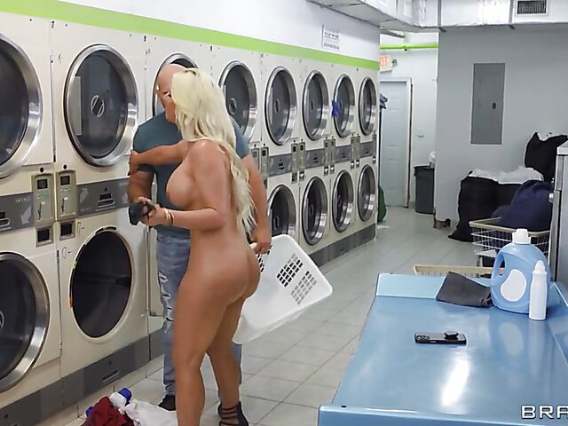 Oiled milf Phoenix Marie anal and nude laundry