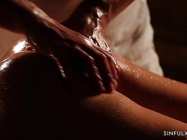 Erotic oiled massage and sex with well-endowed MILF Aubrey Black