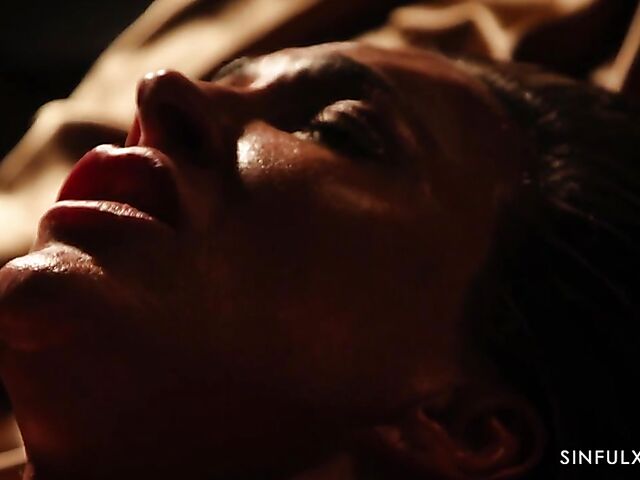 Erotic oiled massage and sex with well-endowed MILF Aubrey Black