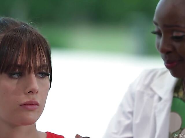 Black on black and black on white in FFM interracial threesome with Zaawaadi and Alyson Thor