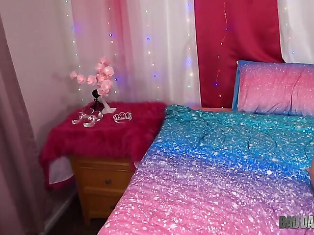 Inked brunette teen POV sex with stepdaddy featuring Kitty Kam