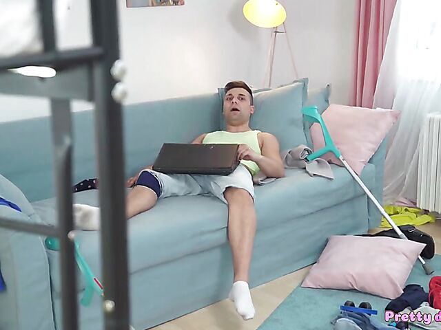 Panty fuck and creampie with teen roommate Rika Fane