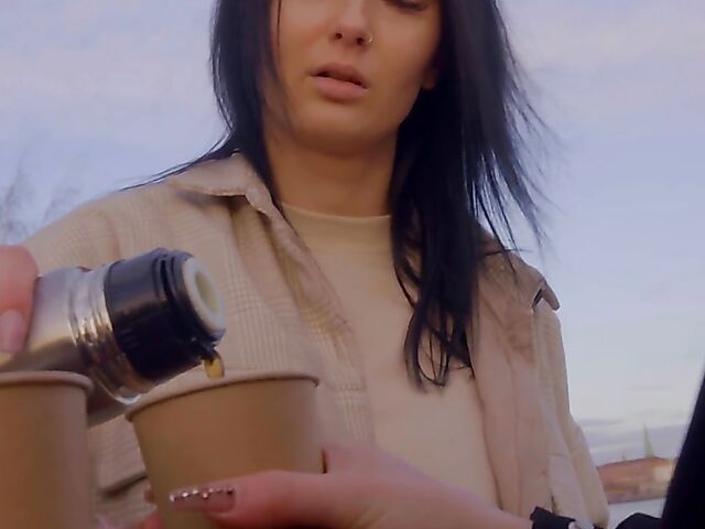 Matty & Simon Kitty - Romantic lesbian date and sex in the bathroom