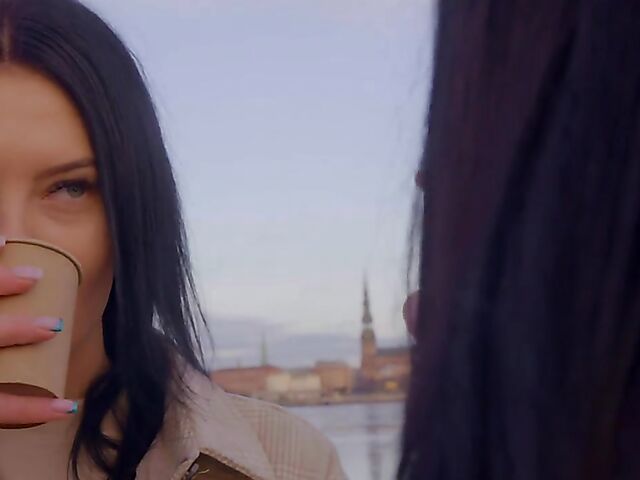 Matty & Simon Kitty - Romantic lesbian date and sex in the bathroom