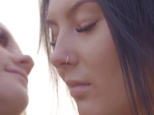 Matty & Simon Kitty - Romantic lesbian date and sex in the bathroom