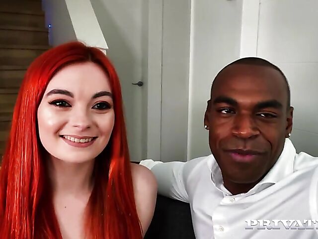 Lola Rose - Charming redhead interracial debut