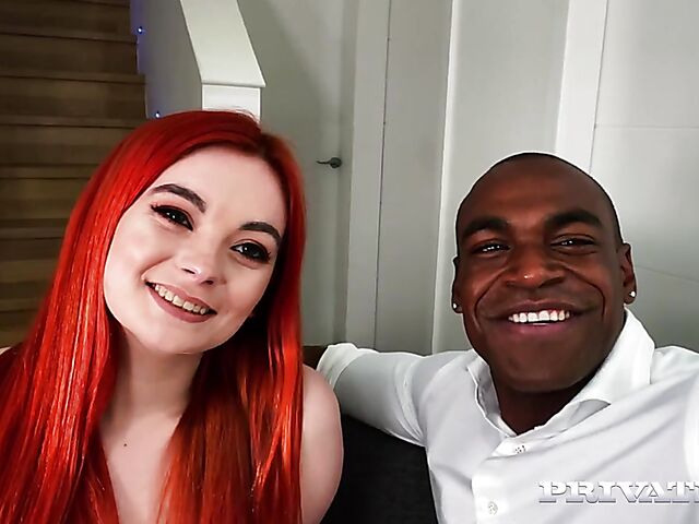 Lola Rose - Charming redhead interracial debut