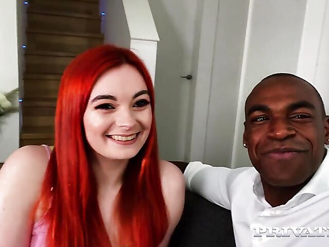Lola Rose - Charming redhead interracial debut