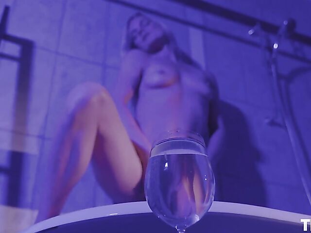 Piss drinking and dildo riding in the bathroom with Katya G