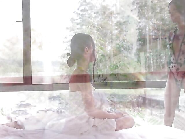 Massage and sex in the morning with exotic lesbian babes Liloo and Dulce