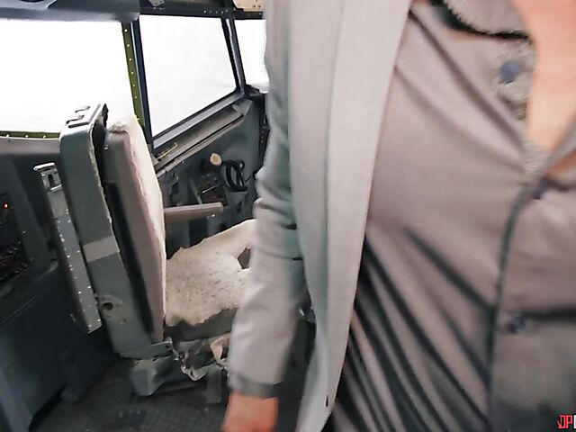 Uniform anal in the sky with sexy air stewardess Kenna James