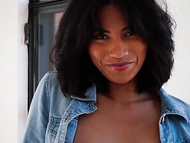 Exotic Fatima sexy solo posing in the nude with legs spread wide