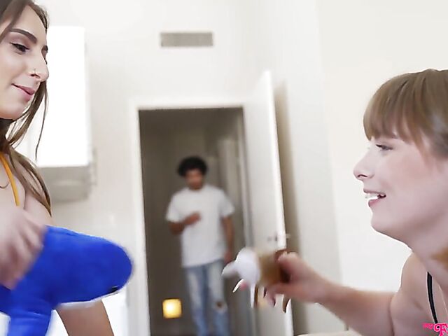 Ginger Gray & Penelope Kay - Young threesome with stepsister's best friend