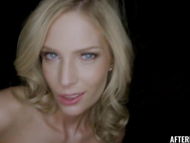 Hungarian blonde babe in white lingerie Candee Licious is horny