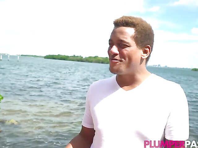 Ashley Garland - Pale BBW fuck with a curious guy in Miami