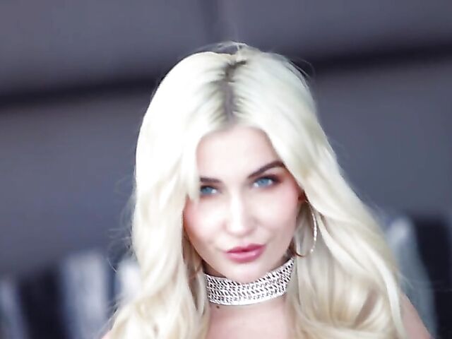 Skye Blue - Sexy tits blonde interracial riding in red latex boots