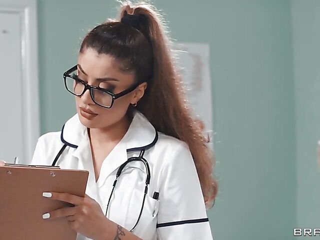 Hospital fuck and cum on glasses with Marina Maya and Danny D in Doctor Adventures