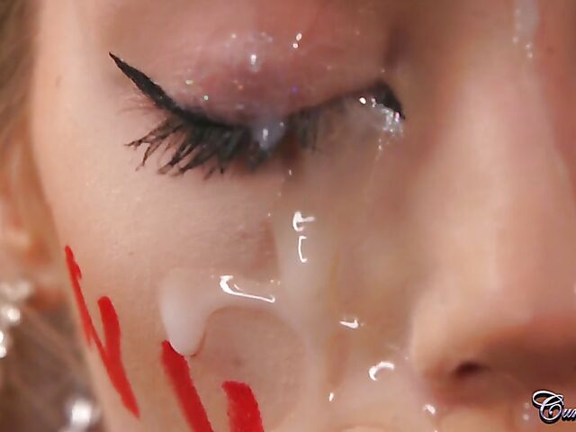 Cum in eye for skinny facial slut Angel Rae