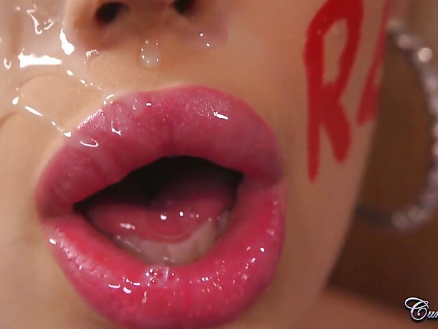 Cum in eye for skinny facial slut Angel Rae