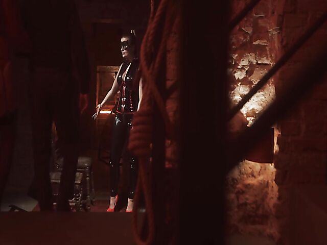 Latex mistress Domina wants to see her new slave Julia North suck