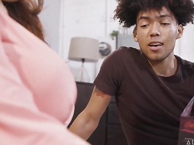 Huge tits mom Natasha Nice fucks her exotic stepson Andrew Light