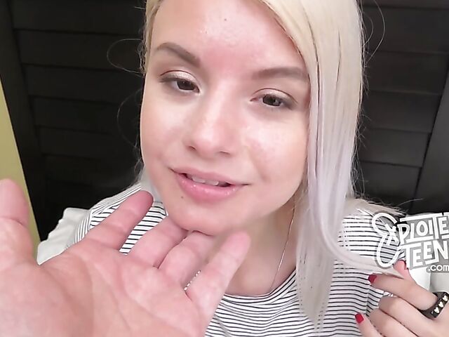 Luna - Skinny cute teen POV fuck casting and creampie