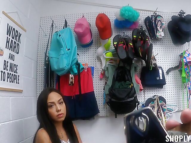 Interrogation, strip search and pussy fuck with small tits brunette Bianca Bangs