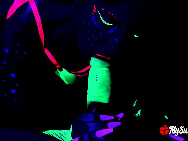 Hot POV neon fuck show in the dark by My Sweet Apple