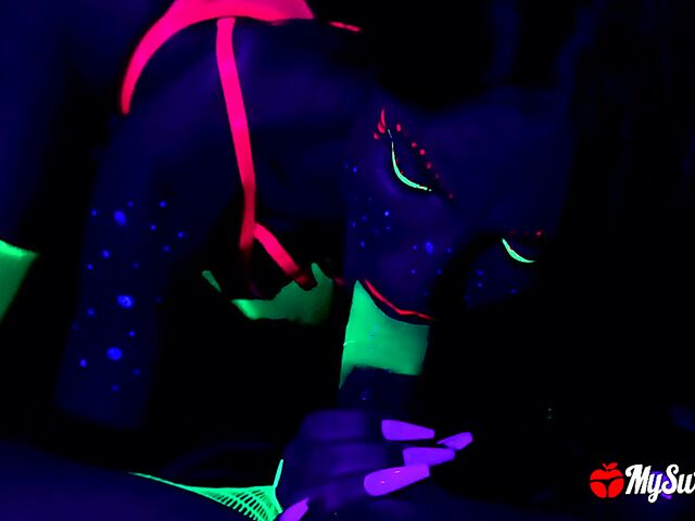 Hot POV neon fuck show in the dark by My Sweet Apple