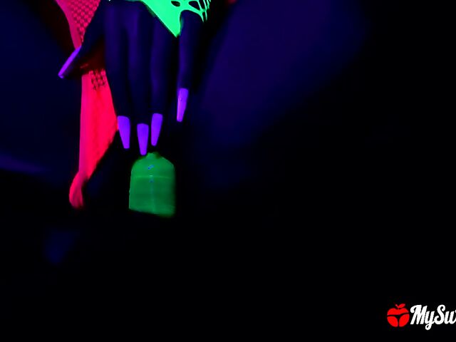 Hot POV neon fuck show in the dark by My Sweet Apple
