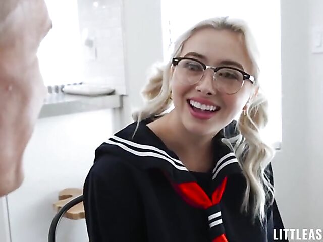 Chloe Surreal - Nerdy asian schoolgirl with big natural tits gets nailed