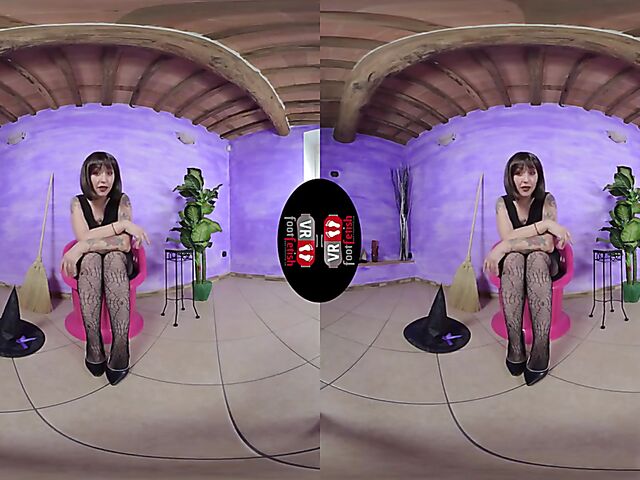VR foot fetish with dirty talking witch Ammalia