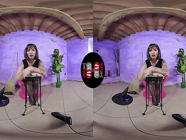 VR foot fetish with dirty talking witch Ammalia