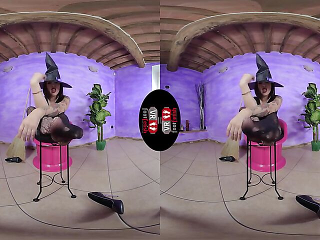 VR foot fetish with dirty talking witch Ammalia