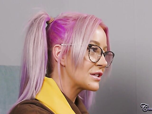 Naughty girl scout Zoe Grey wants cum on glasses