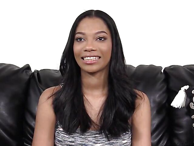 Sweet ebony anal interracial casting featuring Eden