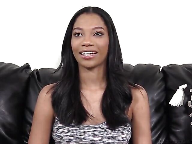 Sweet ebony anal interracial casting featuring Eden