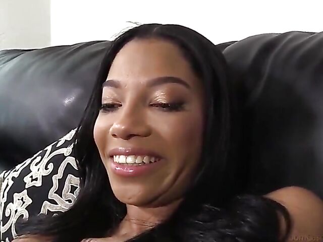 Sweet ebony anal interracial casting featuring Eden