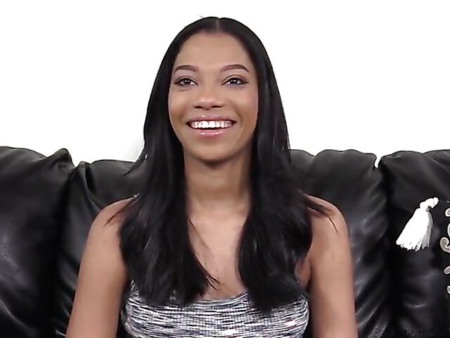 Sweet ebony anal interracial casting featuring Eden