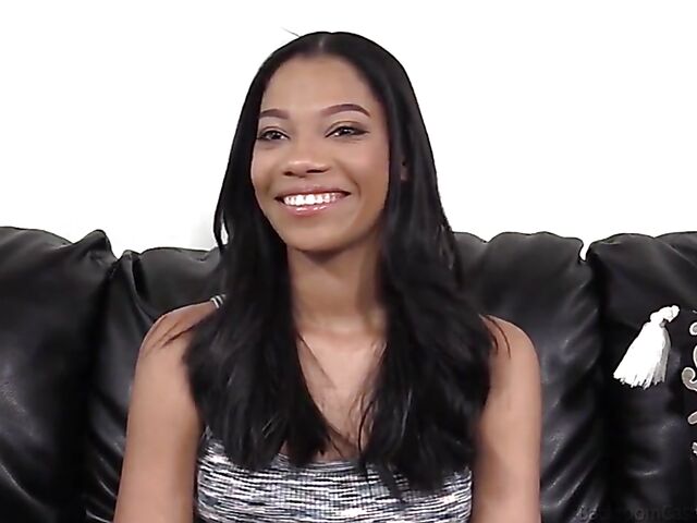 Sweet ebony anal interracial casting featuring Eden