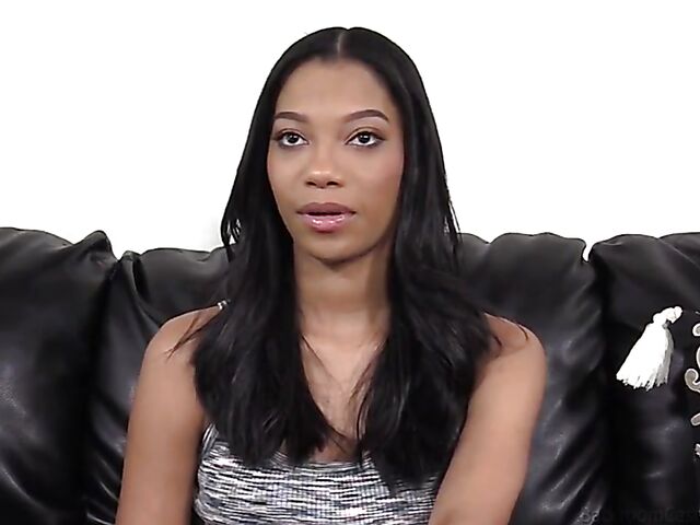 Sweet ebony anal interracial casting featuring Eden