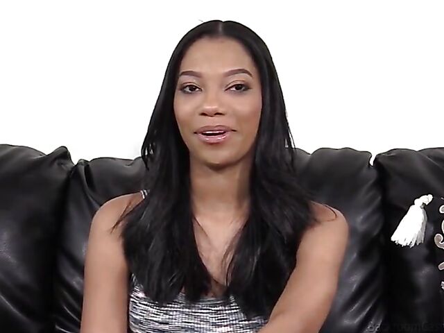 Sweet ebony anal interracial casting featuring Eden