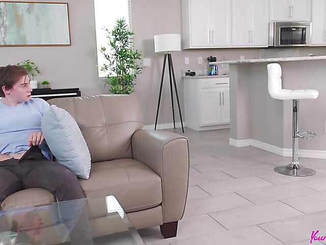 Skinny milf Ashley Wolf is eager to take her stepson's young cock