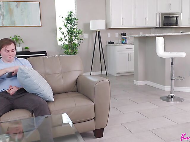 Skinny milf Ashley Wolf is eager to take her stepson's young cock